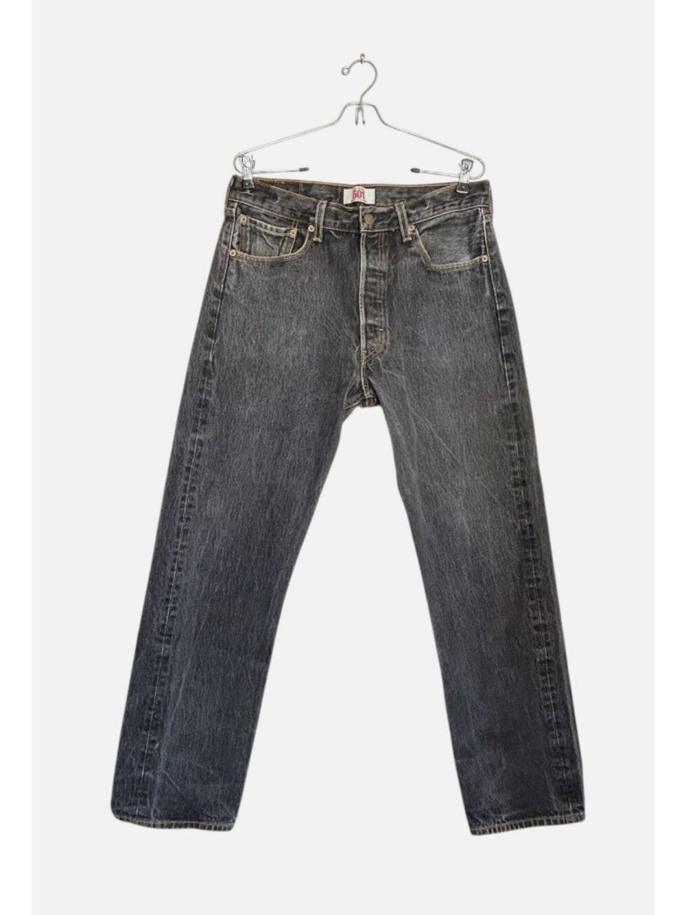 Levi's 501 Original Shrink To Fit Jeans in Rigid Black - Sz 34x34** (31 1/2x32)